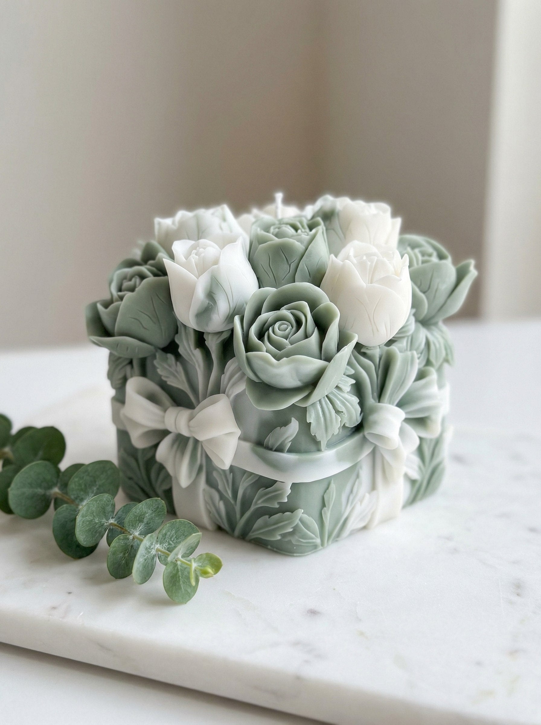 🕯️Vela “Cubo de flores”