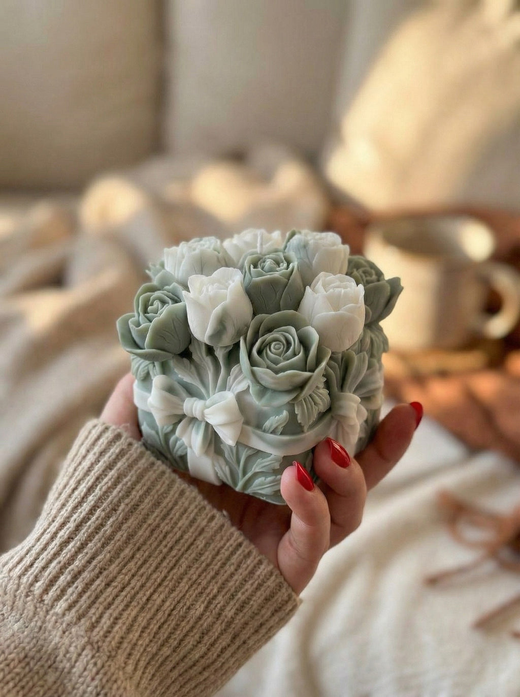 🕯️Vela “Cubo de flores”