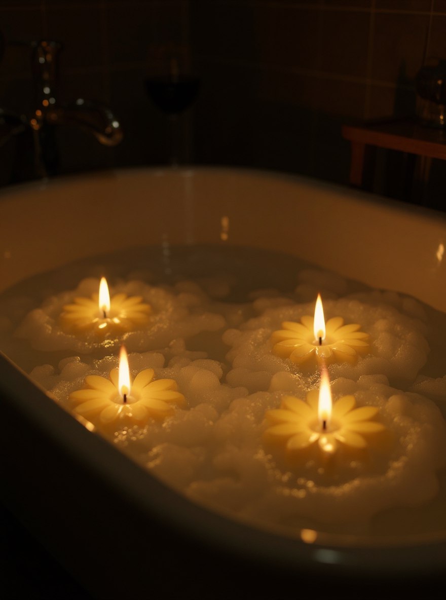 🕯️KIT "Margarita - 4 velas flotantes" "Caja de Luz"
